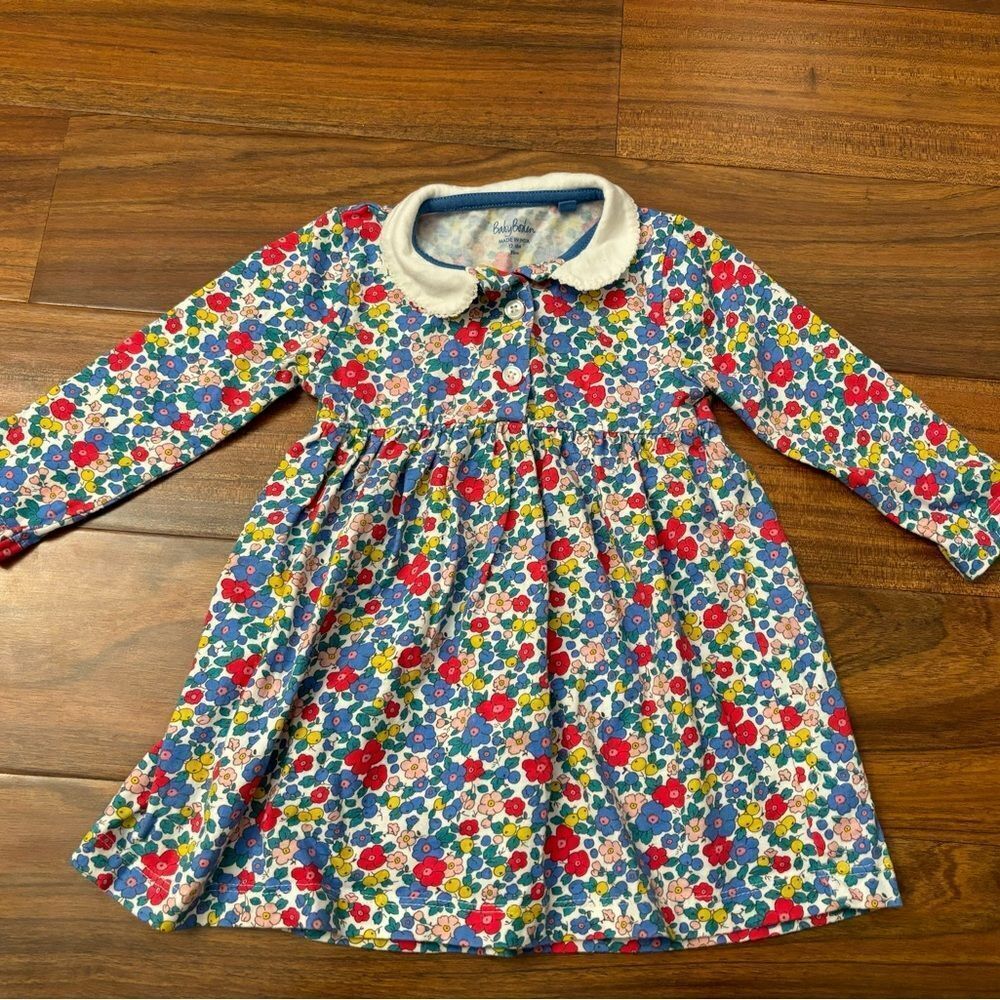 Baby Boden Jersey Collared Floral Dress